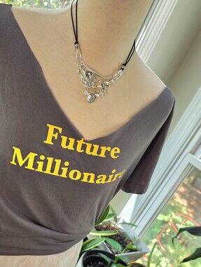 Rhinestone with Cording In Silvertone Finish.